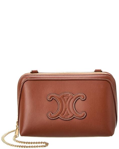 celine clutch on chain leather triomphe|celine sentimental triomphe wallet.